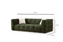 Atelier Del Sofa Sofá 3 Plazas Verde Largo 235 cm Comodidad Estilo
